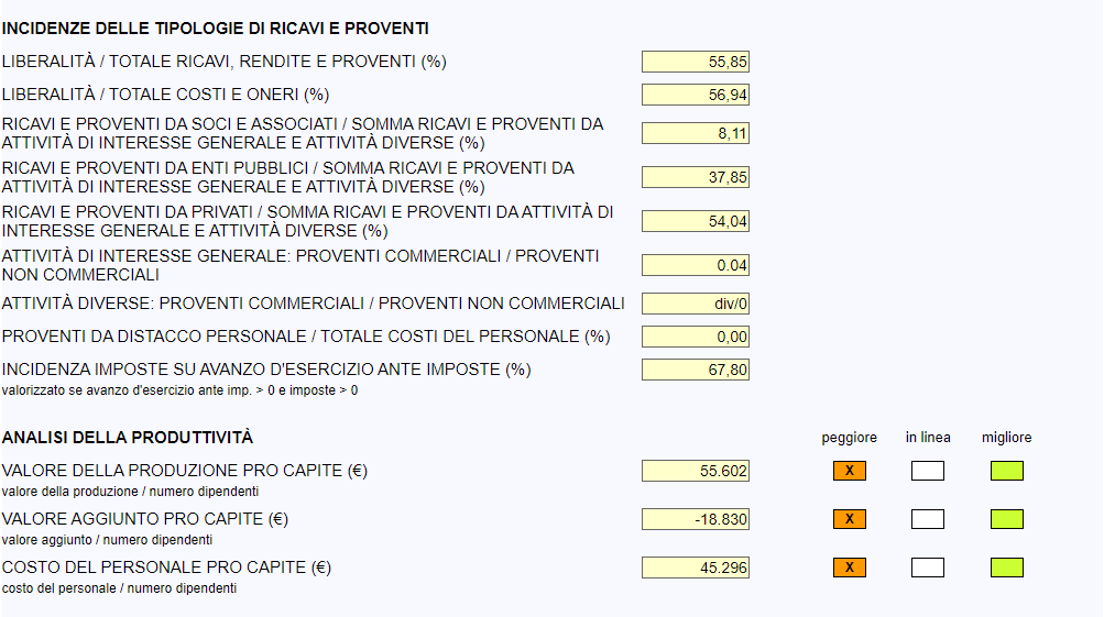 analisi di bilancio ETS - indici e dati di settore 4